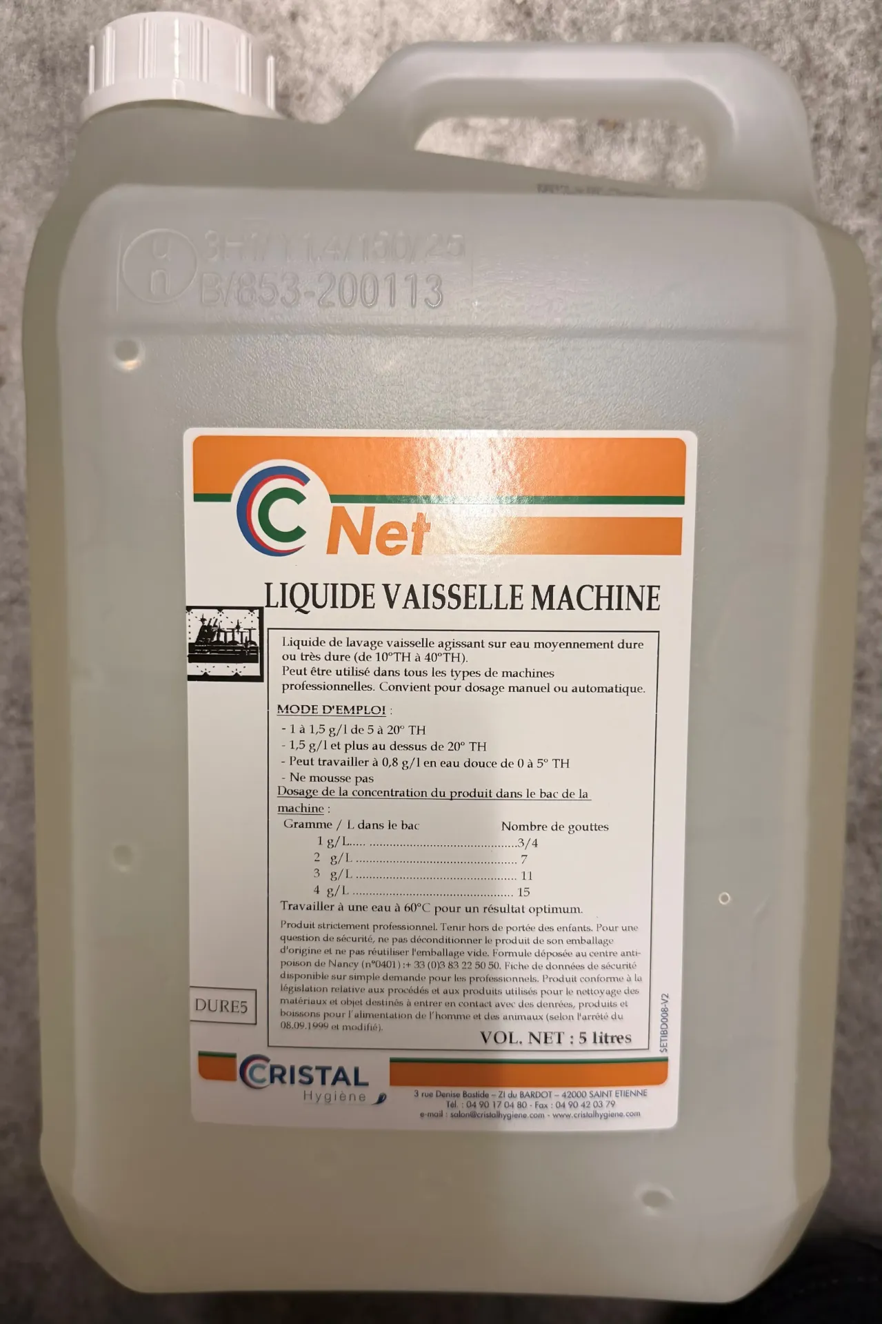 liquide lave vaisselle 300 eau dure 10L